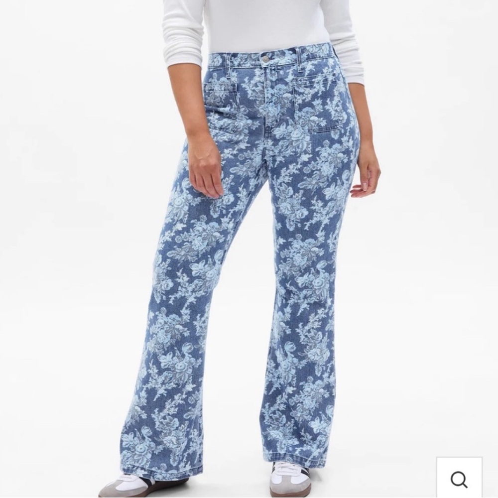 Love Shack Fancy X GAP Floral 70s Flare Jeans Sz 24/00 NWT
